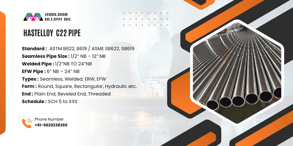 Specification Hastelloy C22 Pipe