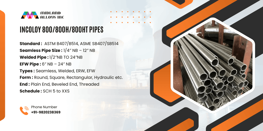 Specification Incoloy 800/800H/800HT Pipes