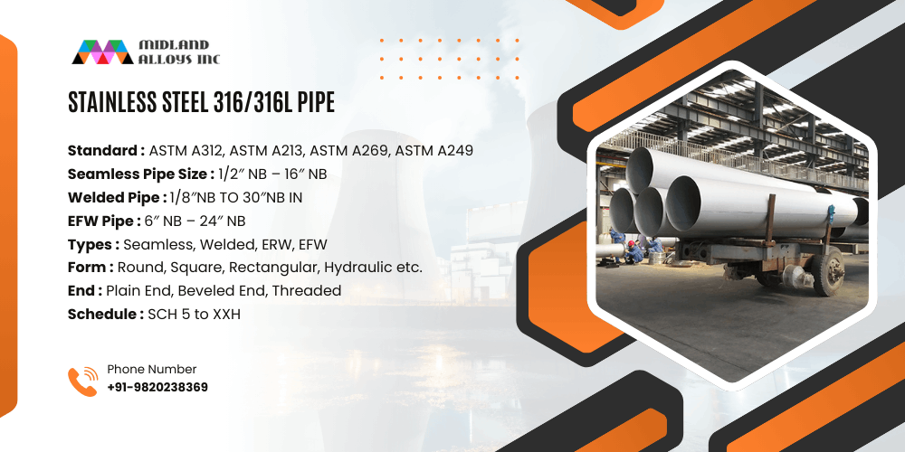Specification of 316/316L Stainless Pipe