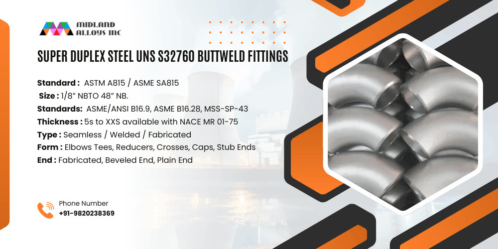Super Duplex Steel UNS S32760 Buttweld Fittings