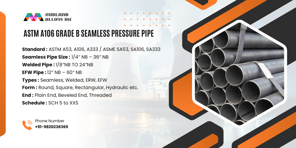 Specification ASTM A106 Grade B Seamless Pressure Pipe