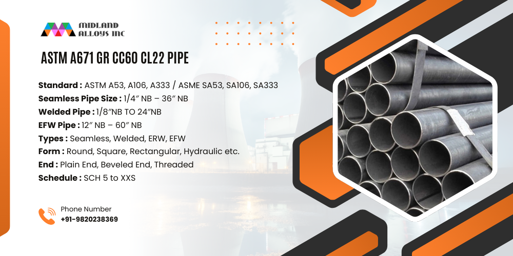 Specification ASTM A671 GR CC60 cl22 Pipe